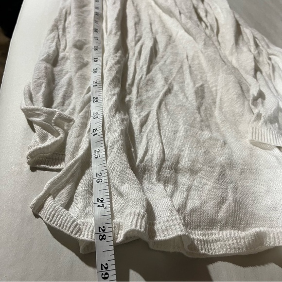 Rachel Zoe White 100% Linen Long Line Open Front Cardigan - Picture 12 of 12